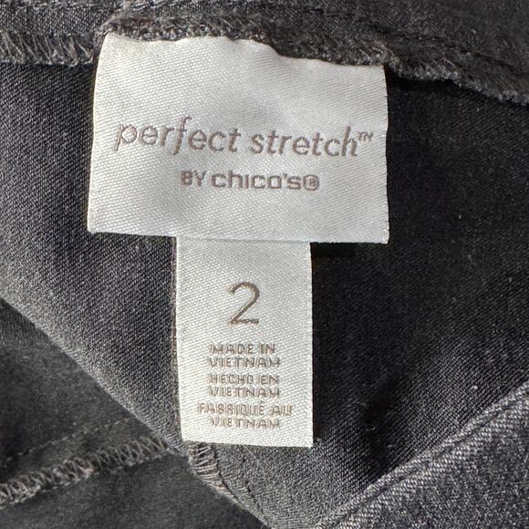 Chico’s SZ 2 (Large) Perfect Stretch Ankle Pants Pull-On Tapered Pockets Gray - Picture 6 of 8